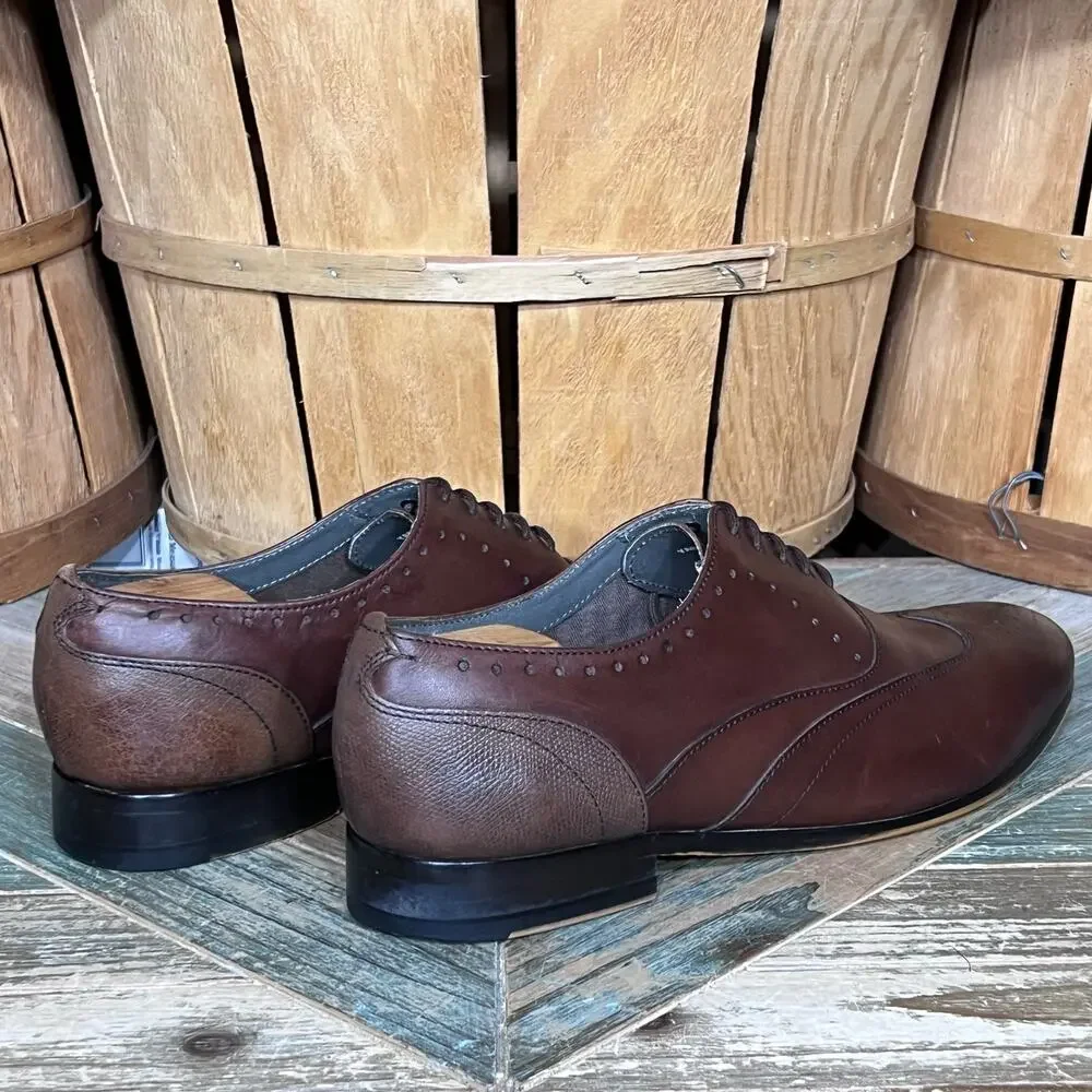 Ted Baker Yarrd 2 Wingtips Brown Leather Derby Oxfords Shoes Mens Size 11